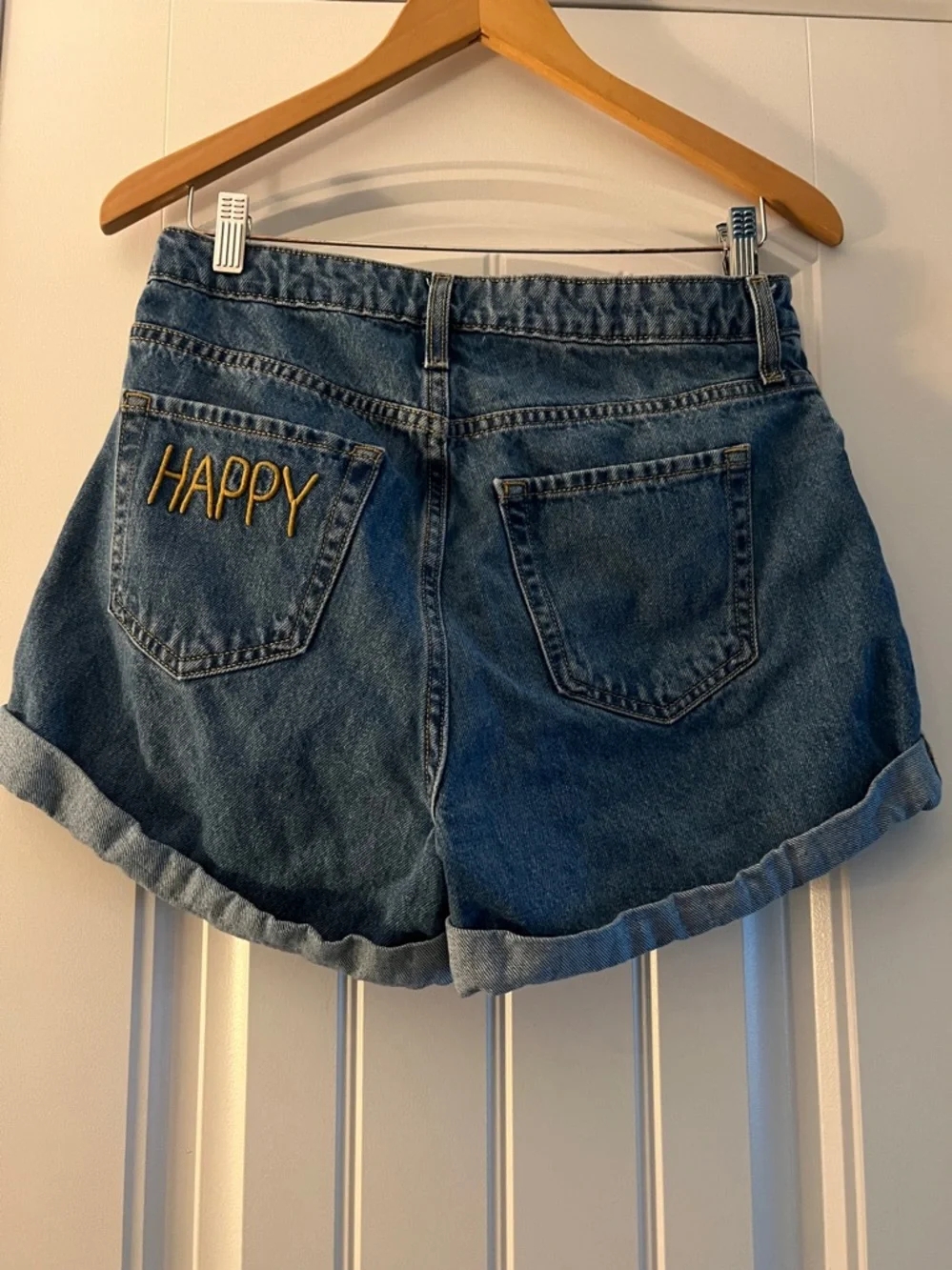 Wild Fable highest rise Mom Jean Shorts Happy on back pocket